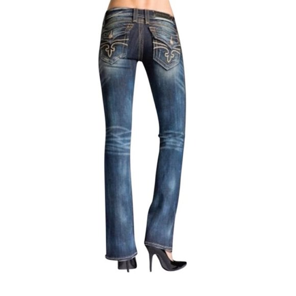 Rock Revival Chrissie Low Rise Boot Leg Stretch Denim Jeans - Picture 4 of 4